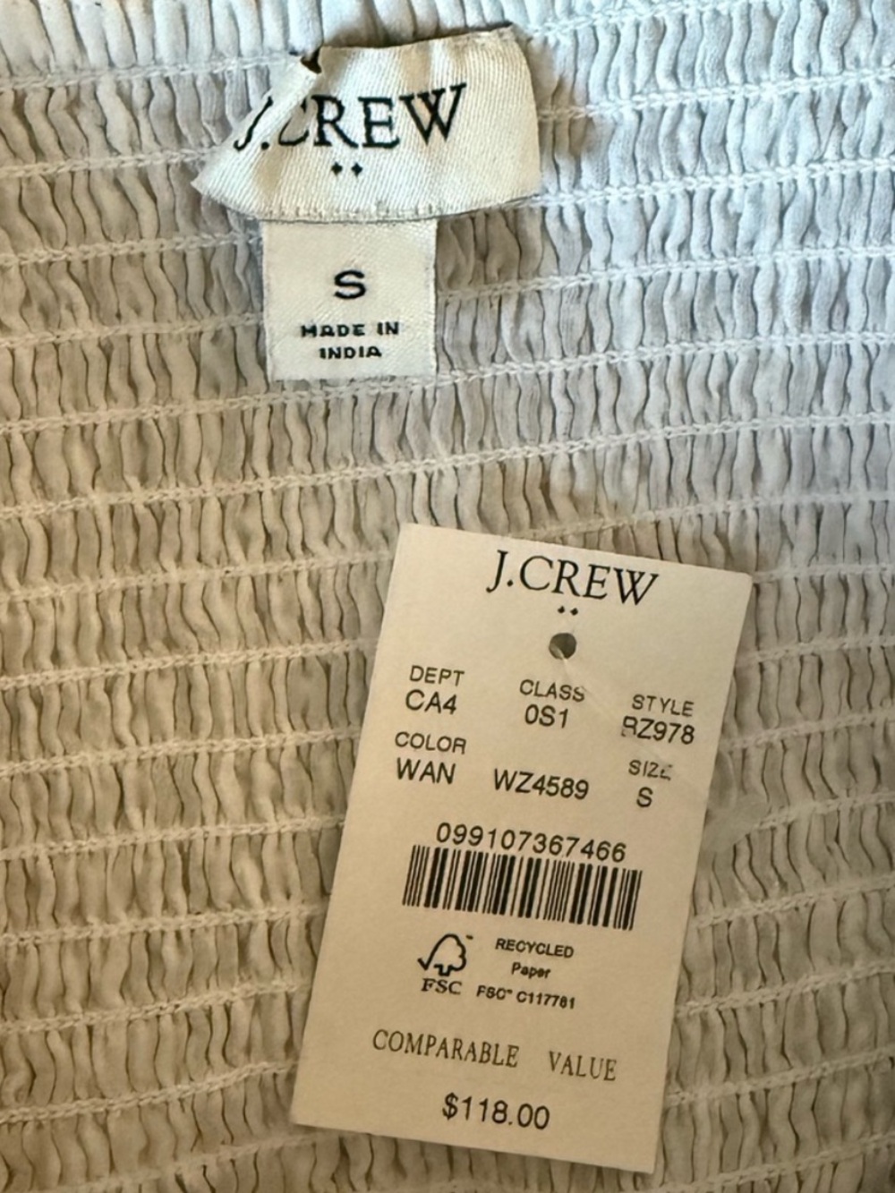 J. Crew Smocked Tiered Maxi Dress in Light Blue and White - Picture 6 of 6